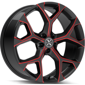Xcess X05 Gloss Black and Candy Red Milled