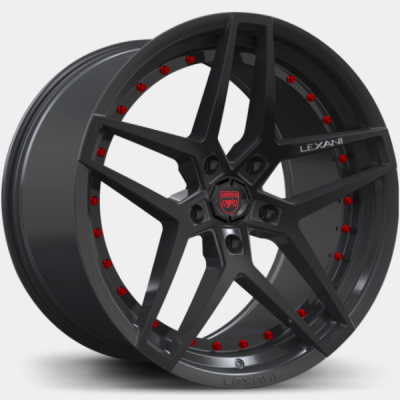Lexani Spike Custom Grey with Red Rivits