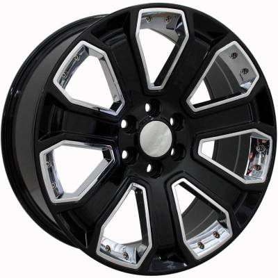 OE Wheels CV93B Black with Chrome Accents 22x9 Nex Gen Silverado
