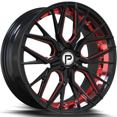 Pinnacle P312 Zenith Gloss Black, Red Inner, Red Milled