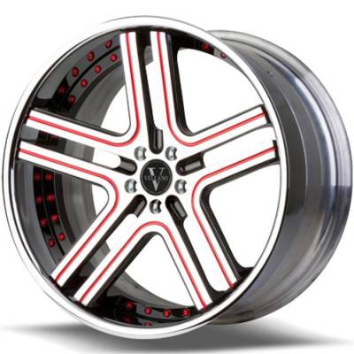 Vellano VTJ Color Match White, Red and Black with Chrome Lip