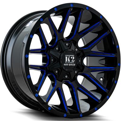 K2 Off-Road K18 Venom Gloss Black Blue Milled