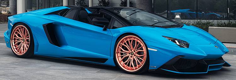 Lamborghini Aventador on AG Luxury AGL67 Spec3 Brushed Rose with Polished Rose Gold Lip Front: 21x9.5 // Rear: 22x13