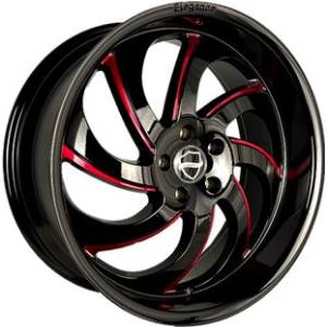 Elegance Fire Gloss Black and Candy Red Milled