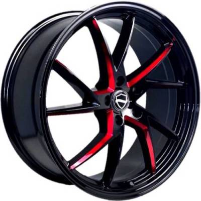 Elegance Sharp Gloss Black and Candy Red Milled