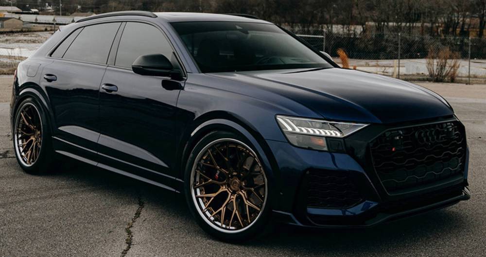 Audi RSQ8 on AG Luxury AGL43 Spec3 23x10.5 Matte Polished Antique Bronze with Chrome Lip and Black Hardware