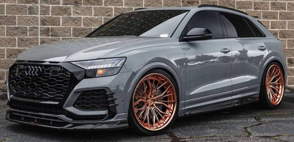 Audi RSQ8 on AG Luury AGL67 Spec3 Wheels, 24x10.5 Front / 24x12.5 Rear / Polished Gose Gold Finish 714-892-2210