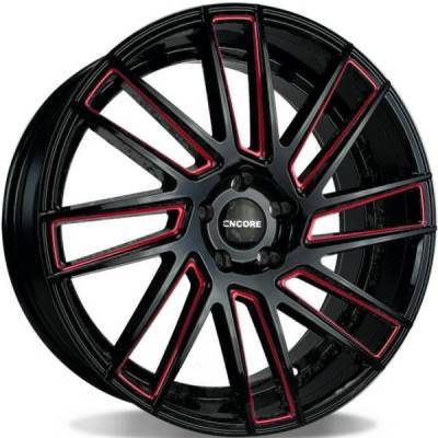 Encore ENC102 Gloss Black with Red Milling
