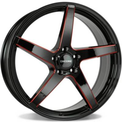 Encore ENC148 Gloss Black with Red Milling