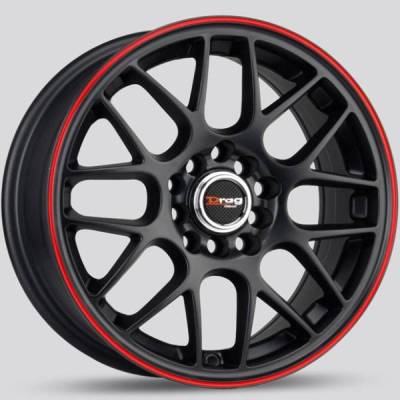 Drag DR34 Flat Black with Red Stripe