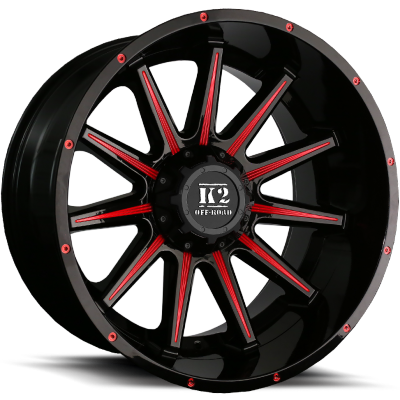 k2 Off-Road K10 Tanker Gloss Black with Red Milling