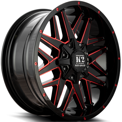 k2 Off-Road K15 Black with Red Milling