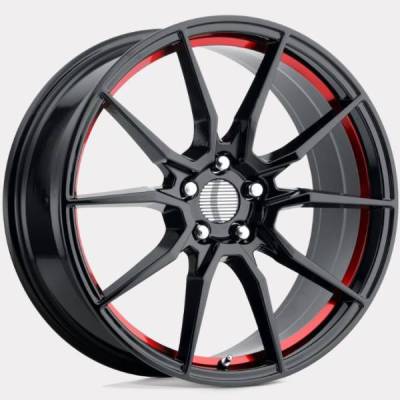 Performance Replicas PR193 Gloss Black with Red Inner Cut