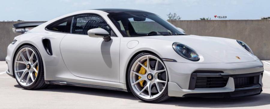 Porsche Turbo Center Lock Velos S3R 1-Piece Front: 21x9.5 / Rear: 22x12 / Brushed Aluminum