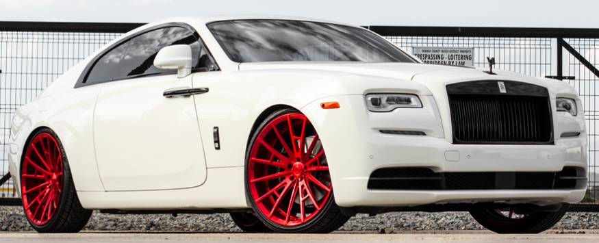 Savini Forged SV 75D Brushed Red on Rolls Royce Wraith
