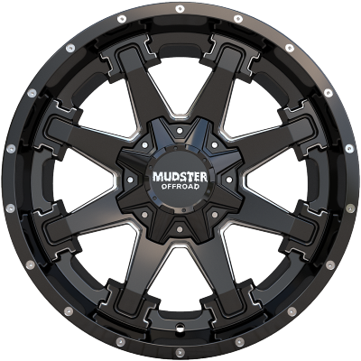 Mudster Offroad Dirt Beast Black with Milled Spokes
