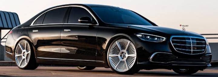 Velos Designwerks CRS 6M 1-P Monoblock Forged 22" Wheels Brushed Face with Polished Spokes for Mercedes S580