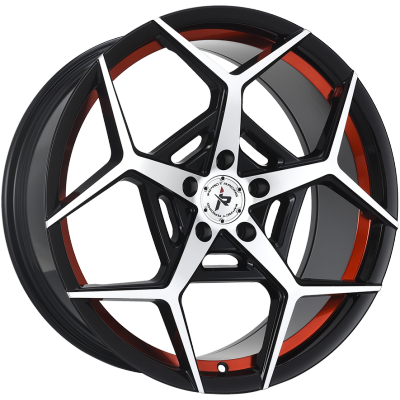 Impact Racing 607 Gloss Black Machined with Red Undercut