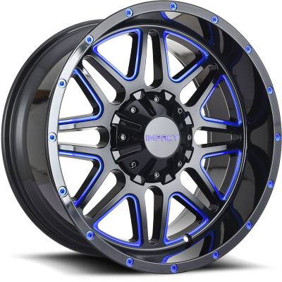 Impact Off-Road 806 Gloss Black with Blue Milling