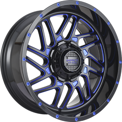 Impact Off-Road 808 Gloss Black with Blue Milling