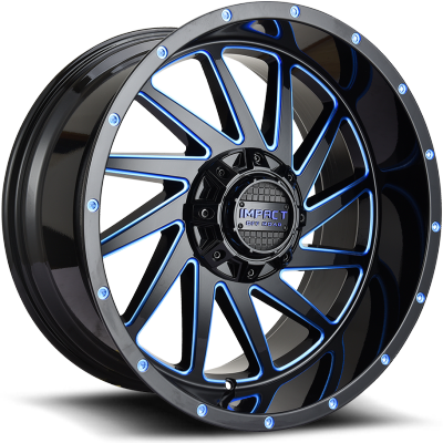 Impact Off-Road 811 Gloss Black with Blue Milling