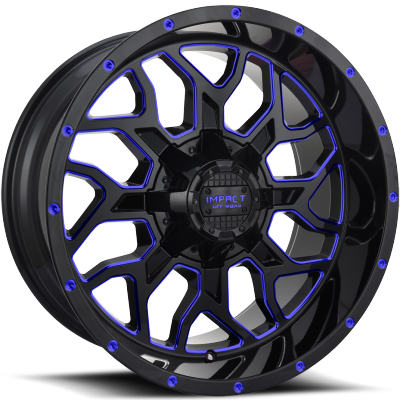 Impact Off-Road 813 Gloss Black with Blue Milling