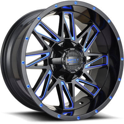 Impact Off-Road 814 Gloss Black with Blue Milling