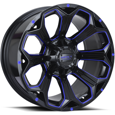 Impact Off-Road 817 Gloss Black with Blue Milling
