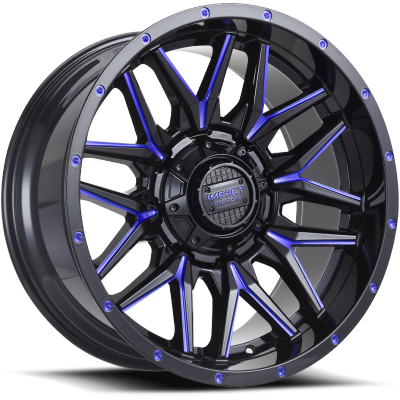 Impact Off-Road 819 Gloss Black with Blue Milling