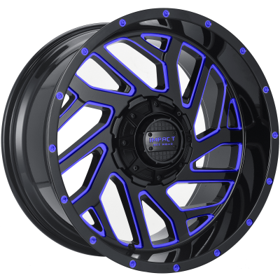 Impact Off-Road 823 Gloss Black with Blue Milling