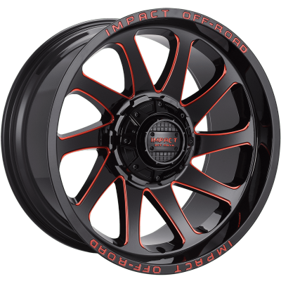 Impact Off-Road 825 Gloss Black with Red Milling