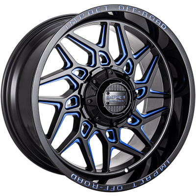 Impact Off-Road 829 Gloss Black with Blue Milling