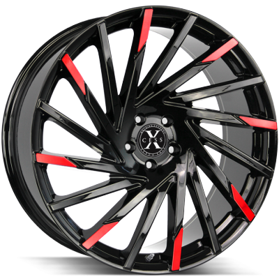 Xcess X02 Gloss Black with Red Tips