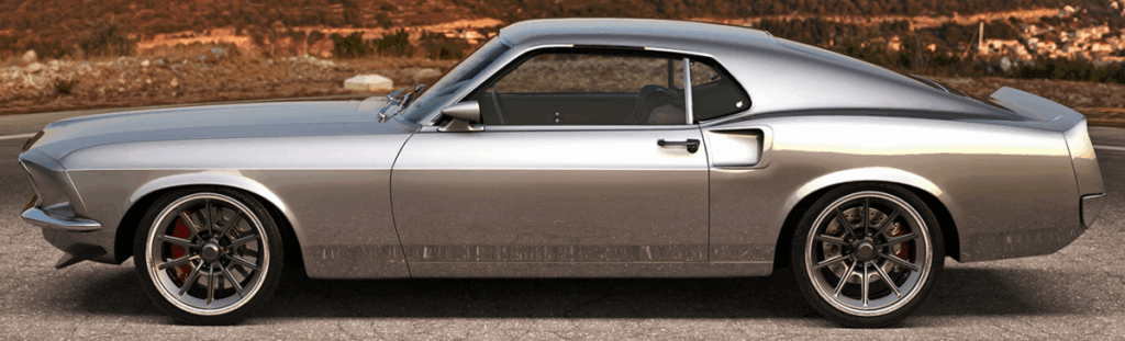 1969 Ford Mustang on 19x8 American Racing VF556 CHS Gunmetal Wheels