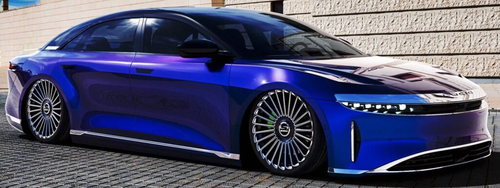 Strada Martello Gloss Black Milled Wheels for Lucid