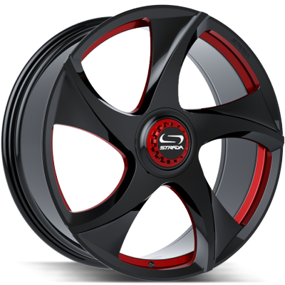 Strada Vino Gloss Black and Red Milled