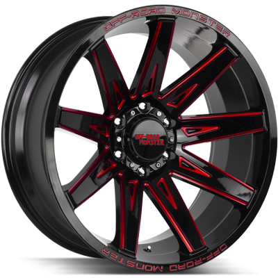 Off-Road Monster M25 Gloss Black Candy Red Milled